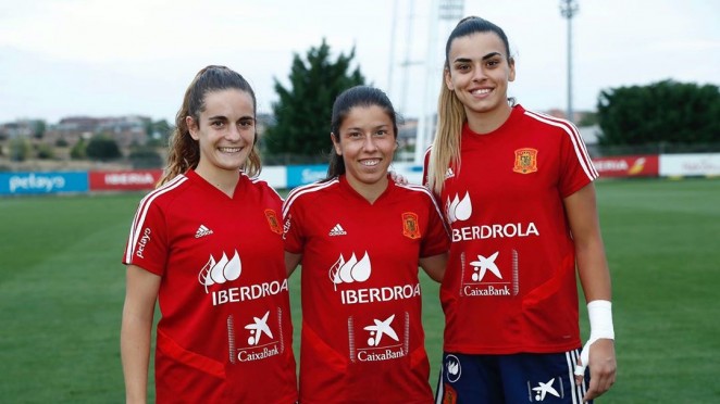 Tere, Peke e Misa, coa Selección Española / RFEF
