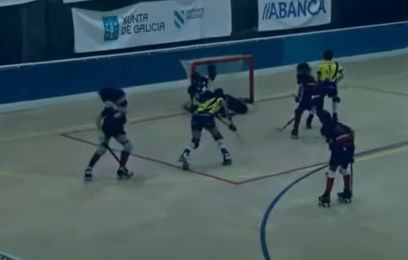 Captura de la transmisión de Hockey Global en YouTube del partido HC Borbolla - CP Alcorcón
