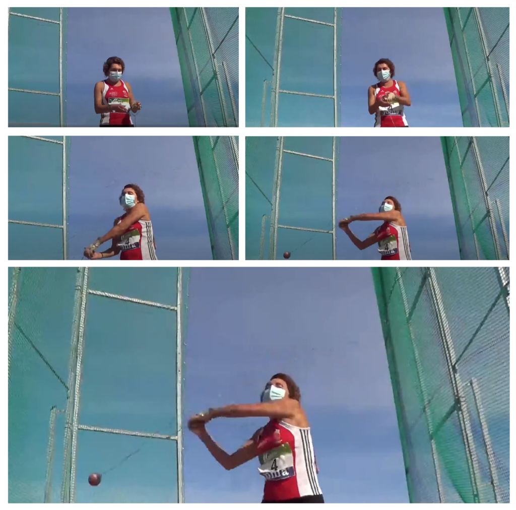 A atleta Ana Abuin Pazos, no lanzamento de martelo, Atlética A Silva / RFEA