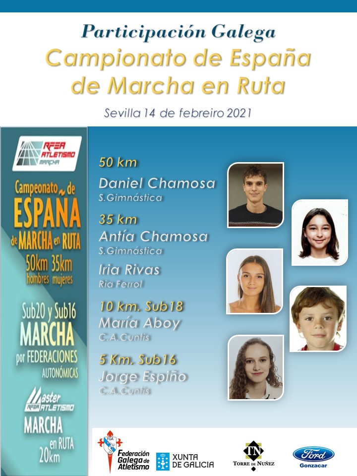 Participación galega no Campionato de España de marcha en ruta / FGA