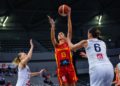 Tamara Abalde no España vs Francia previo ao Eurobasket / FEB