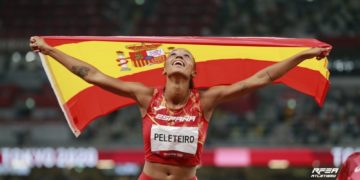 Ana Peleteiro, medalla de bronce no triplo salto feminino en Tokyo 2020 / RFEA MIGUELEZ TEAM