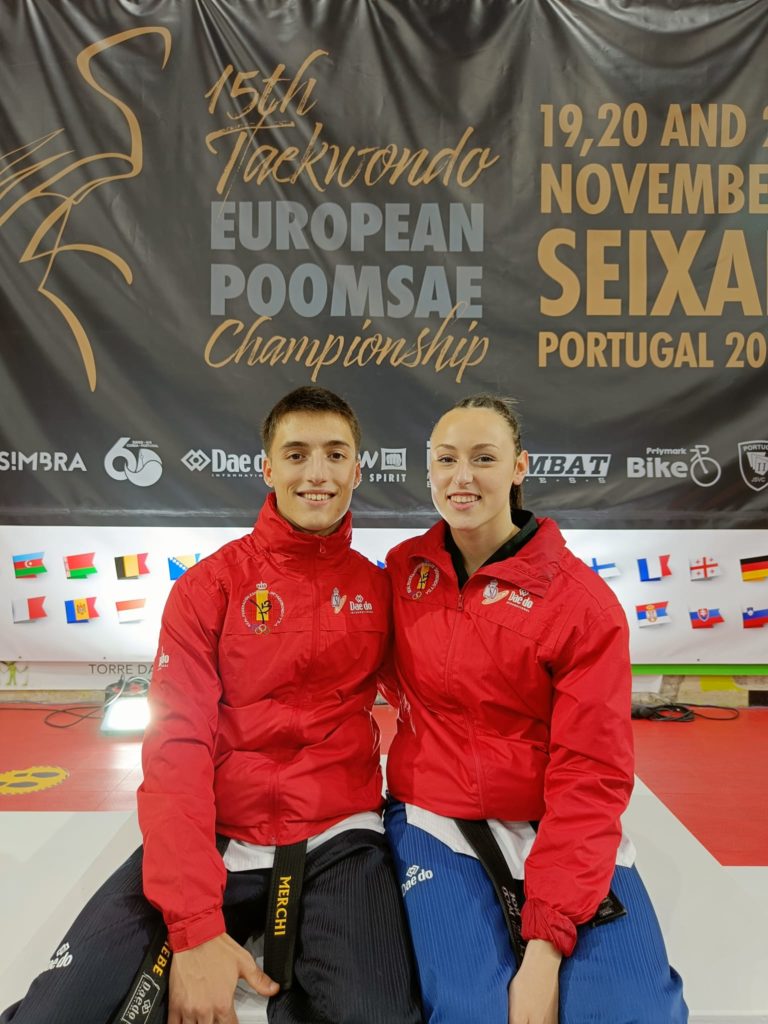Manuel Alejandro Paz e Bárbara Di Martino, do Hebe, bronce en parellas freestyle +18 / TAEKWONDO GALEGO