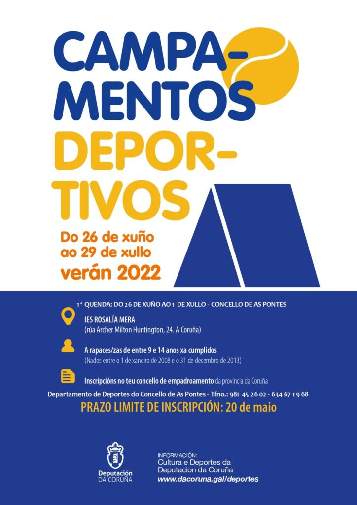 Campamentos Deportivos da Deputación da Coruña para o verán 2022