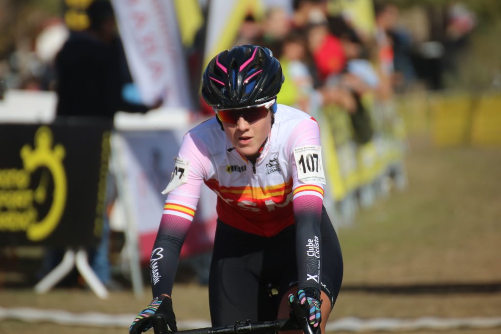 María Filgueiras, ciclista do XSM, na proba de Tarancón da Copa España Ciclocrós / RFEC