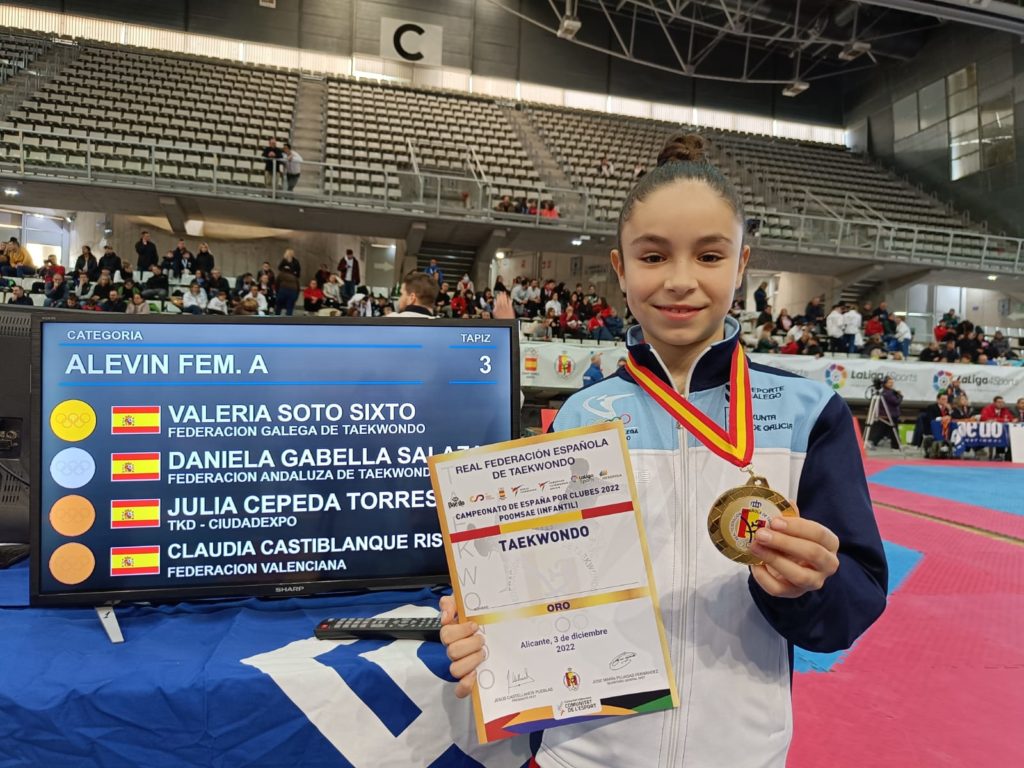 Valeria Soto, ouro taekwondo alevín no Campionato de España / FEDERACIÓN GALEGA DE TAEKWONDO